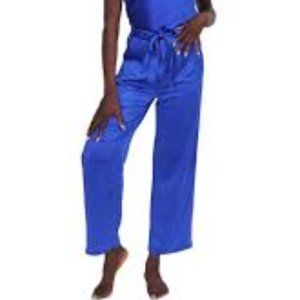 Brand New Women's Rachel Zoe Blue Satin Wide-Leg Pants